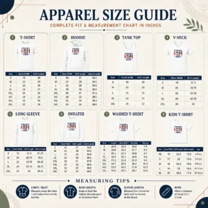 Size chart for Official Scotland Are Going To Cum 2026 Soccer with measurements in inches and cm