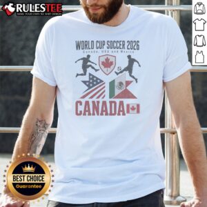 Original World Cup Soccer 2026 Canada USA And Mexico Soccer Players Flags