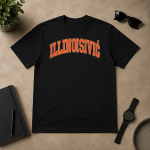 Pretty Illinoisivic Il Balkan Ball t shirt in classic fit, short sleeve cotton tee with vibrant graphic print