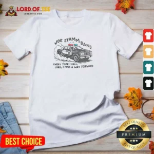 Top Joe Stamm Band Every Time I Fall Lord I Find A Way Forward Police Car V-Neck Shirt