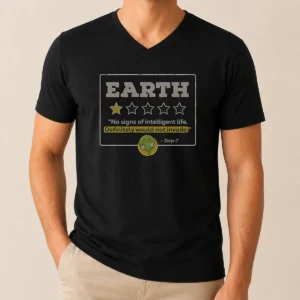 Premium Zorp 7 Earth No Signs Of Intelligent Life Definitely Would Not Invade Alien V-Neck Shirt