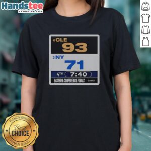 Pretty Cleveland Cavaliers Vs. New York Knicks Eastern Conference Finals 2026 Ladies Shirt featuring vibrant team graphics