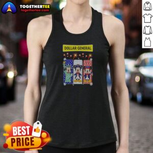 Pretty Dollar General Mickey Mouse Patriotic Characters Tank Top featuring a colorful patriotic Mickey Mouse design on a casual sleeveless tank