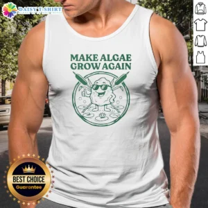 Pretty Make Algae Grow Again Tank Top in white, lightweight sleeveless casual wear for summer