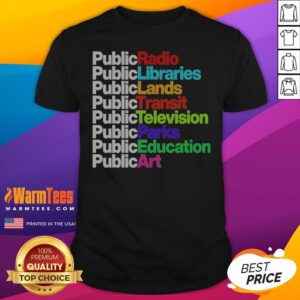 Awesome Public Libraries Radio Transit Parks Graphic shirt displayed on a neutral background.
