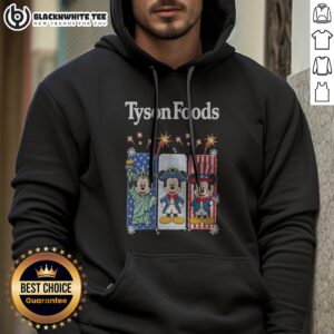 Official Tyson Foods Mickey Mouse Statue Of Liberty Patriot And Uncle Sam Hoodie featuring patriotic graphic on front