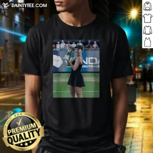 Pretty Linda'S First Title On The Grass Shirt displayed on a white crew neck t-shirt