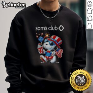 Good Snoopy X Sam'S Club Fourth Of July American 250 Years 1776 2026 Fireworks sweatshirt featuring vibrant fireworks graphics.