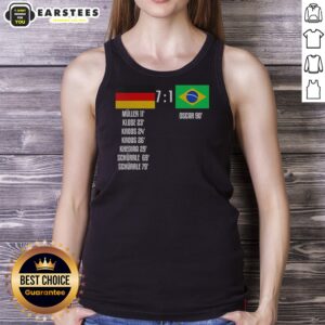 Funny Germany Vs Brazil 7 To 1 Scoreboard Muller Klose Kroos Khedira Schurrle Oscar tank top in black cotton fabric