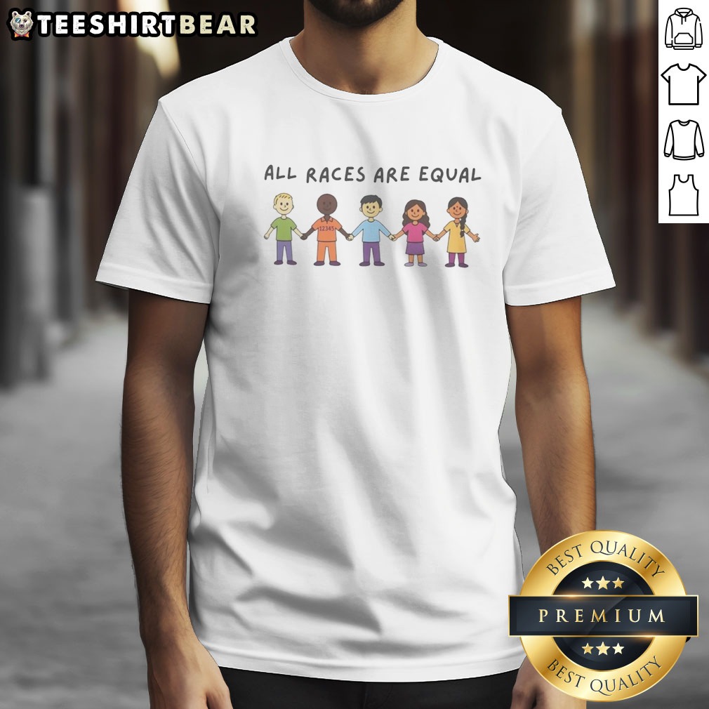 hot-all-races-are-equal-cartoon-shirt Hot All Races Are Equal Cartoon Shirt featuring a colorful and vibrant design promoting equality.