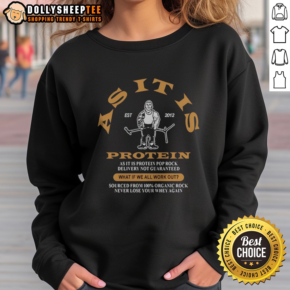 hot-asitus-est-2012-protein-as-it-is-pop-rock-delivery-not-guaranteed-sweatshirt Hot Asitus Est 2012 Protein As It Is Pop Rock Delivery Not Guaranteed Sweatshirt in vibrant colors and comfortable fit.