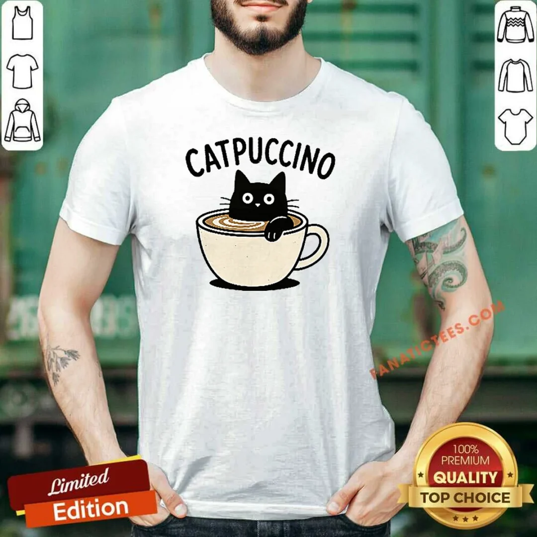 hot-catpuccino-shirt-optimized-1 Hot Catpuccino shirt optimized for clear display on a fitted short-sleeve cotton tee