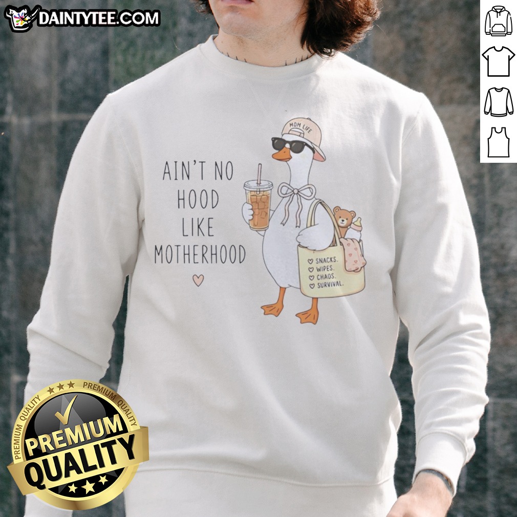 hot-duck-mom-life-ain-t-no-hood-like-motherhood-love-snacks-wipes-chaos-survival-sweatshirt-2 Hot Duck Mom Life Ain'T No Hood Like Motherhood Love Snacks Wipes Chaos Survival Sweatshirt, perfect for moms on the go.