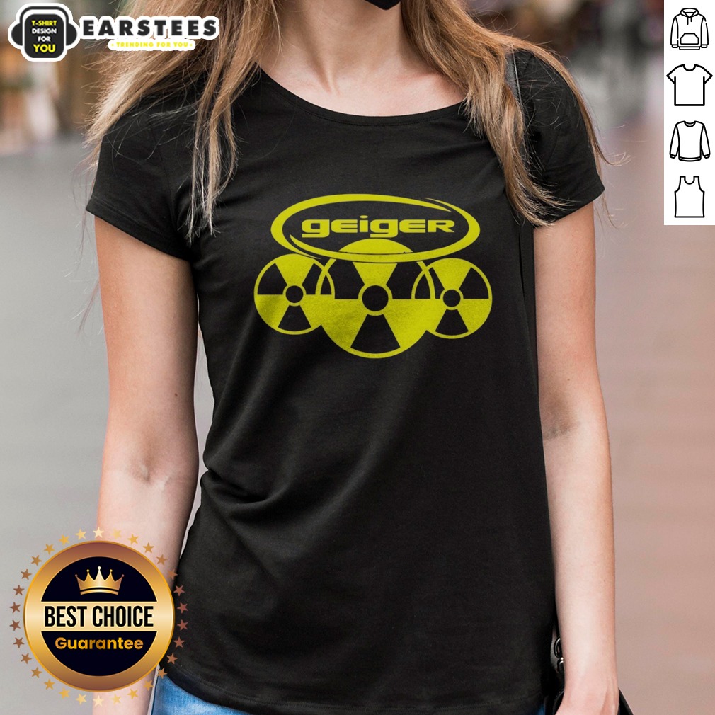 hot-geiger-radiation-symbol-pop-culture-logo-design-radioactive-nuclear-hazard-ladies-shirt Hot Geiger Radiation Symbol Pop Culture Logo Design Radioactive Nuclear Hazard ladies shirt on a model