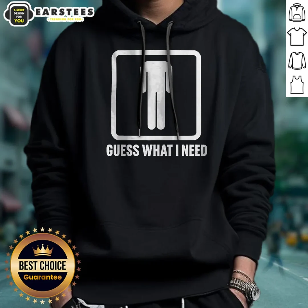 hot-guess-what-i-need-man-silhouette-hoodie Hot Guess What I Need Man Silhouette Hoodie in black with front graphic print and comfortable fit