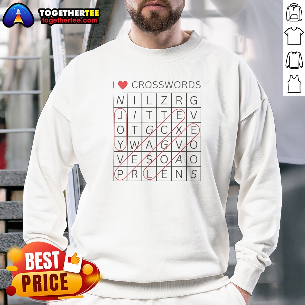 hot-i-love-crosswords-joy-peace-love-sweatshirt Hot I Love Crosswords Joy Peace Love Sweatshirt in cozy fabric with bold graphic text on front