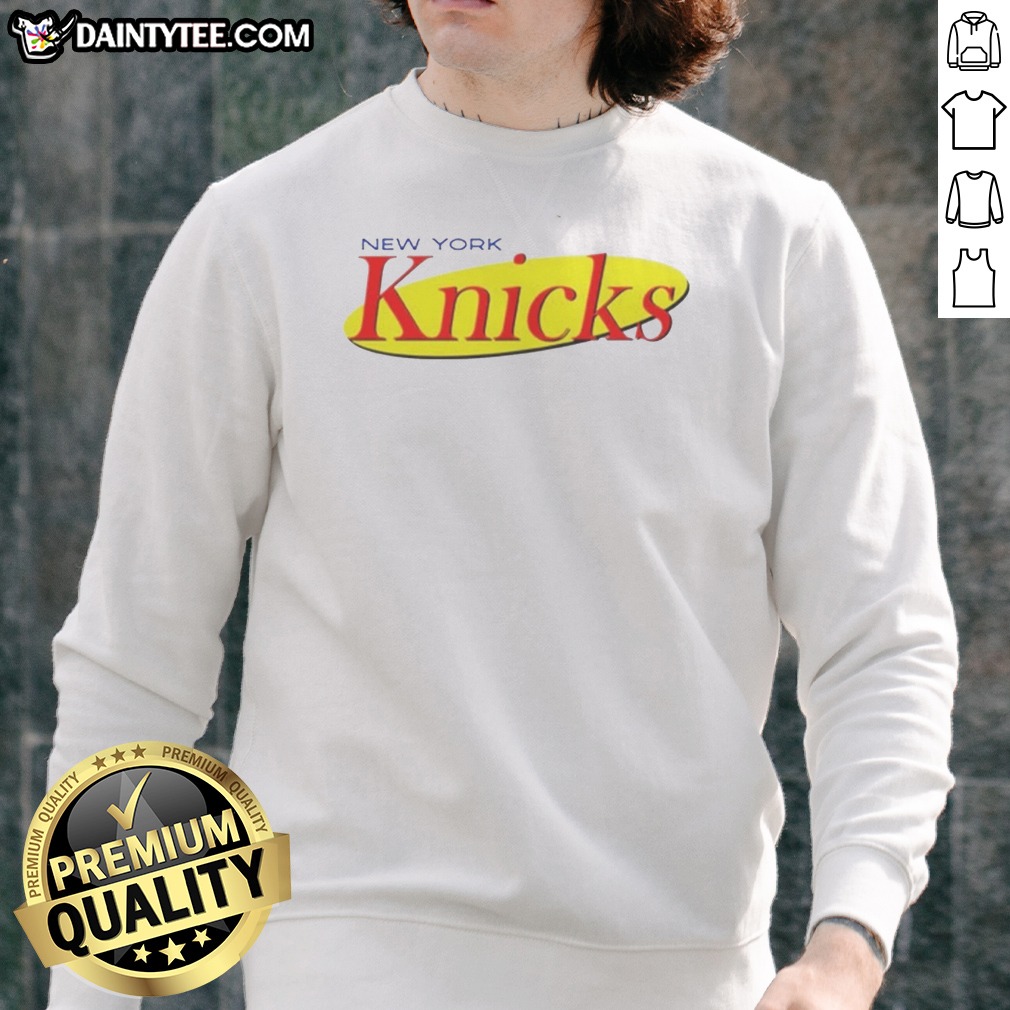 hot-new-york-knicks-seinfeld-logo-sweatshirt Hot New York Knicks Seinfeld Logo Sweatshirt featuring a cozy crewneck design with bold Knicks and Seinfeld-inspired graphic