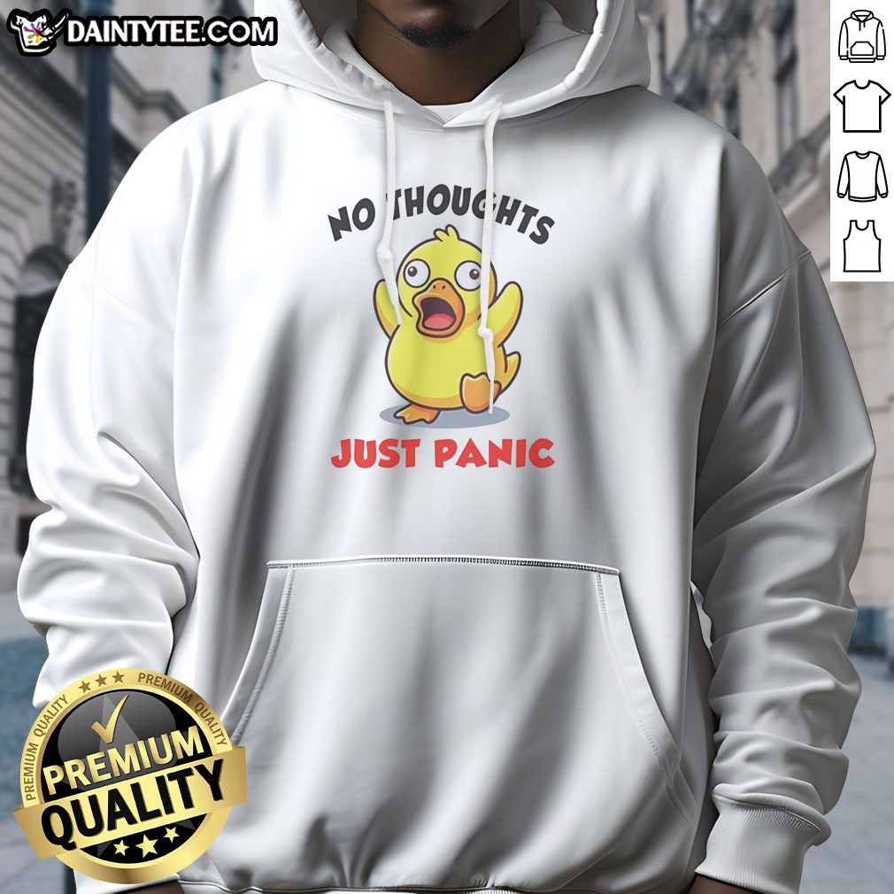 hot-no-thoughts-just-panic-duck-cartoon-anxiety-humor-hoodie Hot No Thoughts Just Panic Duck Cartoon Anxiety Humor Hoodie featuring a quirky duck illustration on a comfortable pullover hoodie