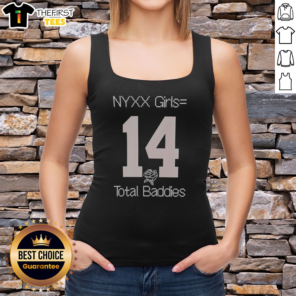 hot-nyxx-girls-equals-14-total-baddies-tank-top Hot NYXX Girls Equals 14 Total Baddies Tank top in vibrant colors showcasing a fun and bold design.