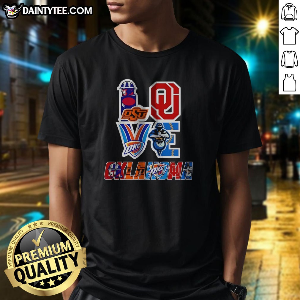 hot-oklahoma-sooners-oklahoma-state-cowboys-okc-thunder-tulsa-golden-hurricane-love-oklahoma-teams-sport-shirt Hot Oklahoma Sooners Oklahoma State Cowboys OKC Thunder Tulsa Golden Hurricane Love Oklahoma Teams Sport Shirt displayed on a hanger