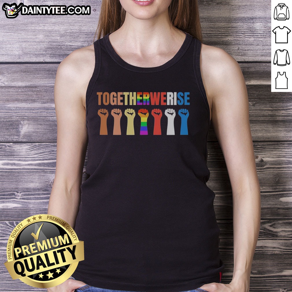 hot-pride-lgbtq-human-rights-social-justice-equality-fists-togetherwe-rise-tank-top Hot Pride LGBTQ Human Rights Social Justice Equality Fists Togetherwe Rise Tank top featuring bold graphics and vibrant colors.