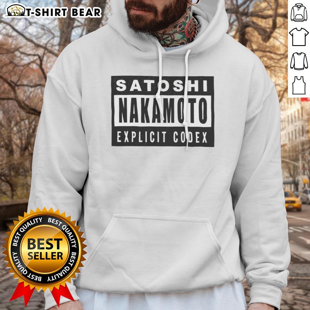 hot-satoshi-nakamoto-explicit-codex-bitcoin-cryptocurrency-white-hoodie Hot Satoshi Nakamoto Explicit Codex Bitcoin Cryptocurrency White Hoodie displayed on a plain background