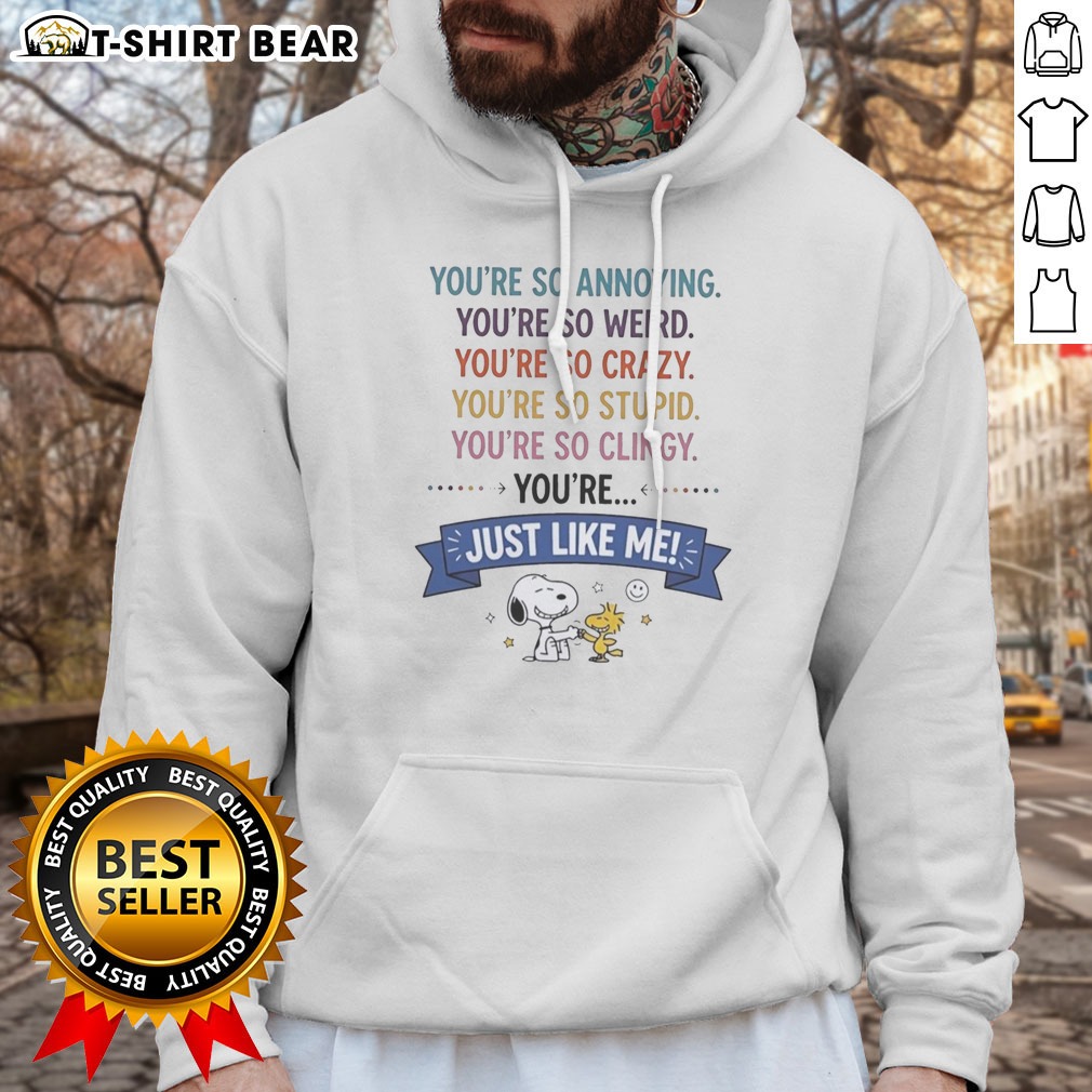 Hot Snoopy And Woodstock You'Re So Annoying You'Re So Weird You'Re So Crazy You'Re So Stupid Hoodie Hot Snoopy And Woodstock You'Re So Annoying You'Re So Weird You'Re So Crazy You'Re So Stupid Hoodie in vibrant colors