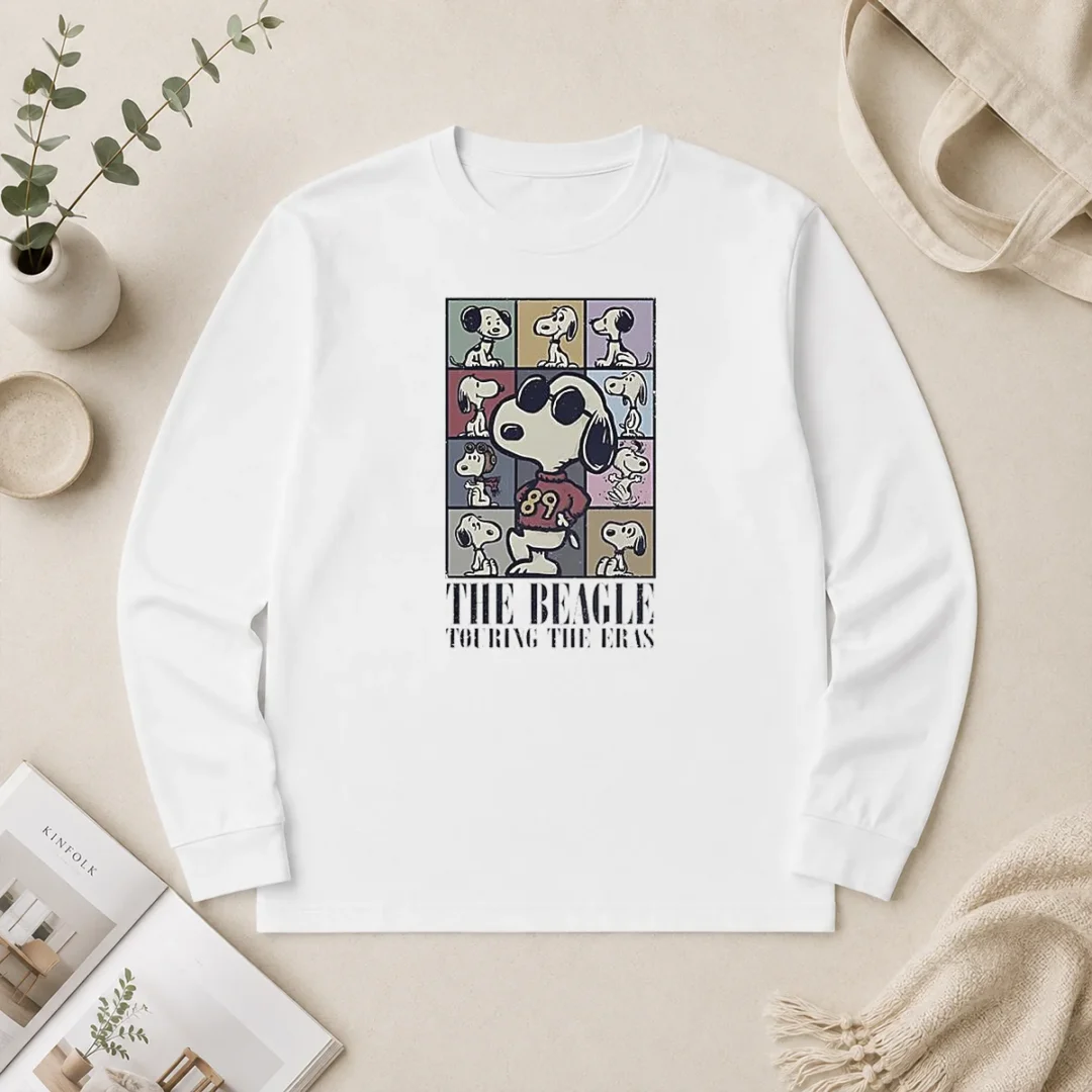 Hot Snoopy Peanuts The Beagle Touring The Eras Cartoon Long Sleeve Shirt Hot Snoopy Peanuts The Beagle Touring The Eras Cartoon Long Sleeve Shirt