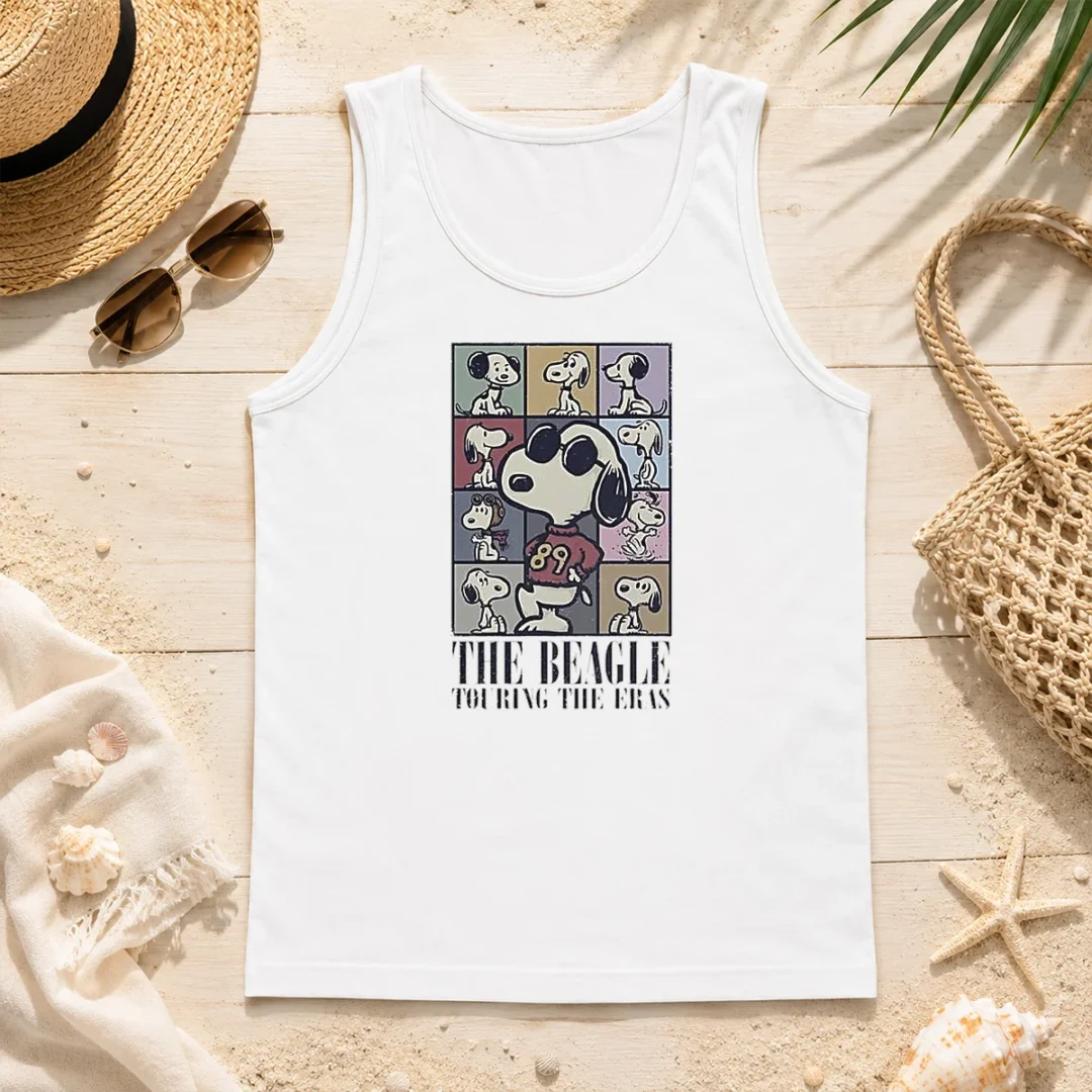 Hot Snoopy Peanuts The Beagle Touring The Eras Cartoon Tank Top Hot Snoopy Peanuts The Beagle Touring The Eras Cartoon Tank Top