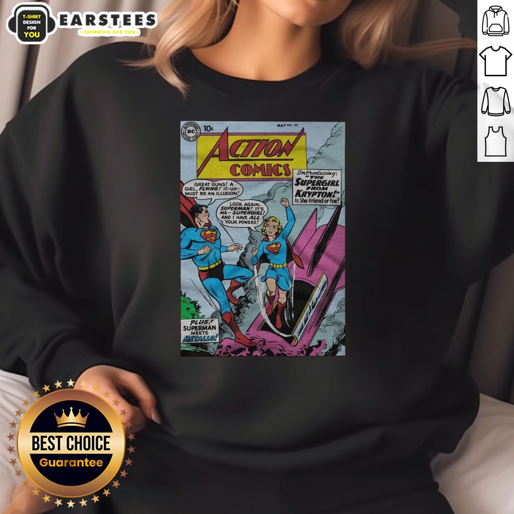 hot-supergirl-first-appearance-action-comics-issue-sweatshirt-2 Hot Supergirl First Appearance Action Comics Issue sweatshirt featuring vibrant graphics and a comfortable fit.