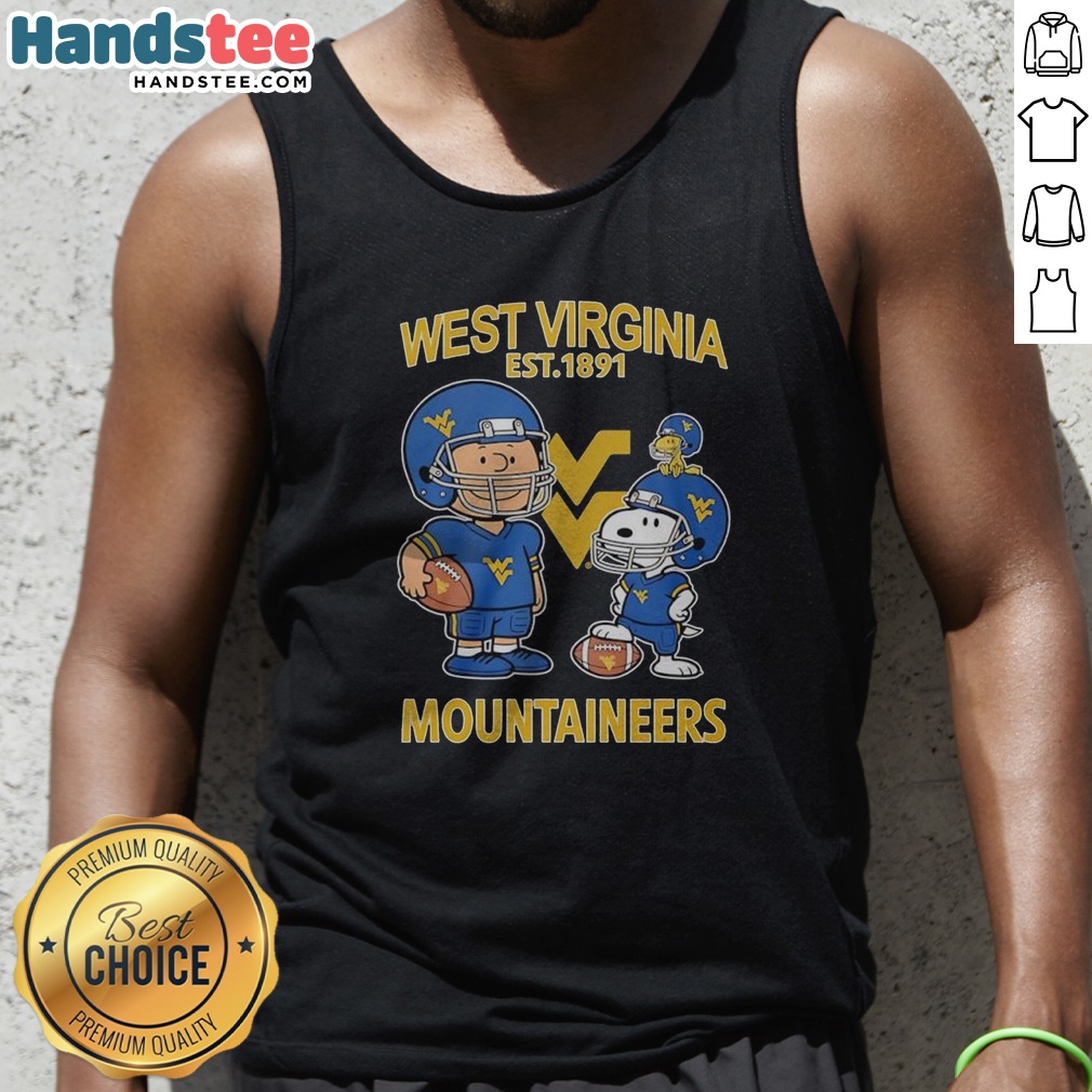 hot-the-peanuts-west-virginia-mountaineers-football-est-1891-tank-top Hot The Peanuts West Virginia Mountaineers Football Est 1891 Tank Top displayed on a white background, sleeveless casual wear