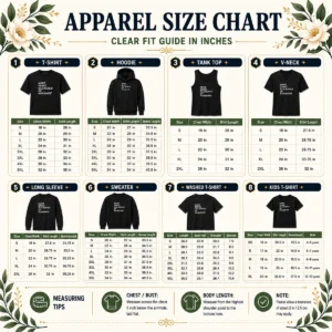 Size chart for Awesome Make Sense In A World Of Nonsense with measurements in inches and cm