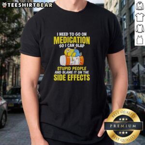 Funny Minion graphic on a t-shirt with 'I Need To Go On Medication' text, perfect for quirky gift ideas.
