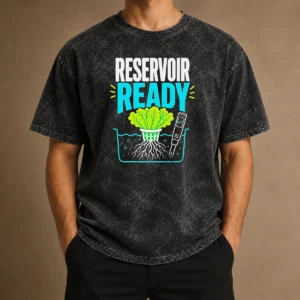 Nice Reservoir Ready Hydroponic Lettuce design on a soft washed t shirt in light fabric