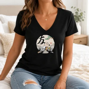 Good Peanuts Charlie Brown Friends Japan Mens V-Neck Shirt