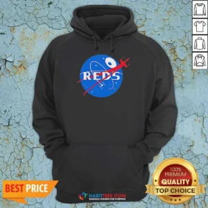 Nice Red 5 NASA Parody Logo Hoodie hoodie optimized in vibrant red, featuring a comfortable pullover design with front pocket