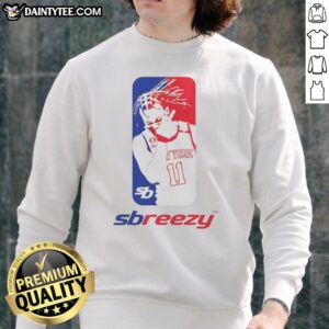 Nice Jalen Brunson Sbreezy New York Basketball Logo Sweatshirt featuring vibrant team colors and logo.