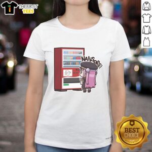 Pretty Heaven Burns Red Otamasan Vending Machine Ladies Tee featuring vibrant graphic design on a stylish shirt.