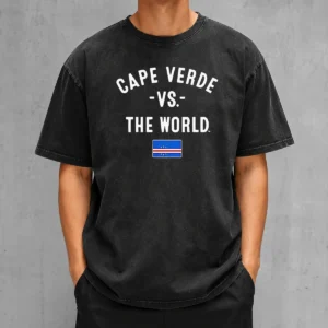 Original Cape Verde Vs The World National Team Pride Patriotic Country Flag World Cup 2026 Washed T-Shirt