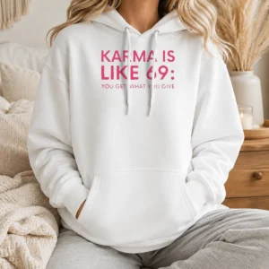 Premium Karma Is Like 69 You Get What You Give Hoodie