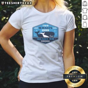 Premium Two Whales Diner Crest Ladies Shirt featuring a unique diner crest design.