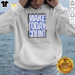 Pretty Make Today Count Blue And Black Design Hoodie featuring a comfortable pullover style with adjustable drawstrings