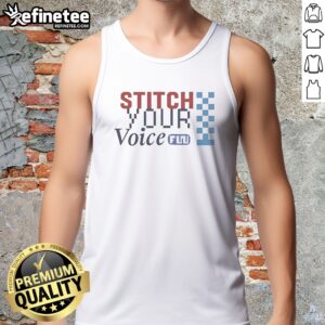 Premium Stitch Your Voice Checkered Flag Retro tank top featuring a unique checkered flag design.