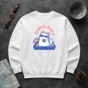 Top Summer Beach Cat Sweater