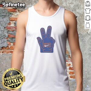 Awesome New York Knicks NYC Foam Finger Logo Basketball tank top in white with bold graphic print