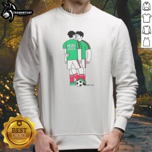 Awesome Kev Cuev Mexico 2026 Soccer Sweatshirt in dark color showing front design and long sleeves