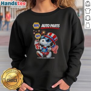Top Snoopy X Napa Auto Parts Fourth Of July American 250 Years 1776 2026 Fireworks sweatshirt featuring festive graphics