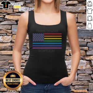 Premium These Colors Don'T Run United States Flag Pride Rainbow Tank top displayed on a neutral background.