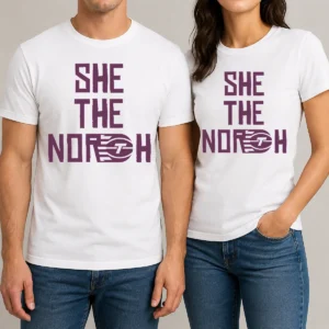 Premium Toronto Tempo She The North t shirt in black, featuring bold white lettering and a comfortable crew neck fit