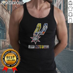 Nice San Antonio Spurs Logos With Sports Team Tank top featuring vibrant team graphics.